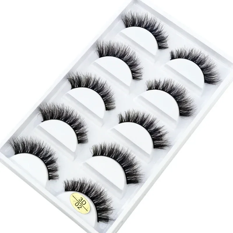 5Pairs Handmade Mink Lashes Short False Eyelashes Dense Natural Long Messy Eye Lashes Reusable Stage Makeup Eyelashes — image 27