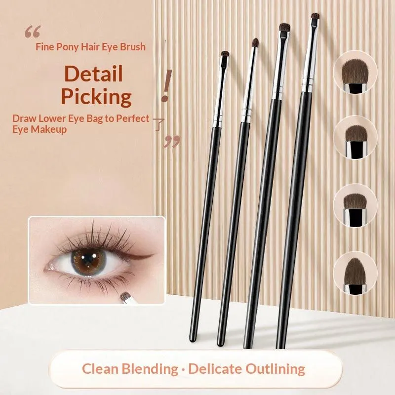 4/6 stk. Udtværingsbørster under øjnene Blød eyelinerbørste Perfekt øjenmakeupværktøj Øjendetaljebørster sæt hestehår øjenskyggebørster