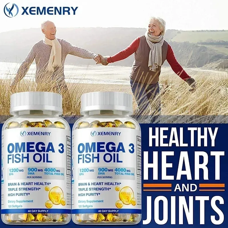 Olio di pesce Omega-3 - Migliora la concentrazione della memoria e la cognizione Promuove la salute del cervello e degli occhi Migliora la funzione immunitaria — image 6