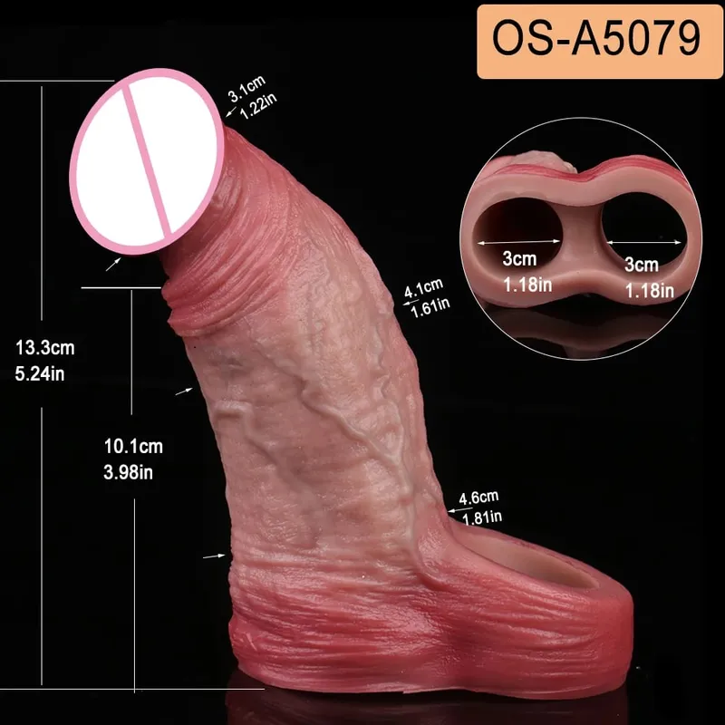 Close Head Realistische Penishülle Sexspielzeug für Männer Verzögerung der Ejakulation Dick Extender für Paare Sex Vergnügen Sexshop — image 29