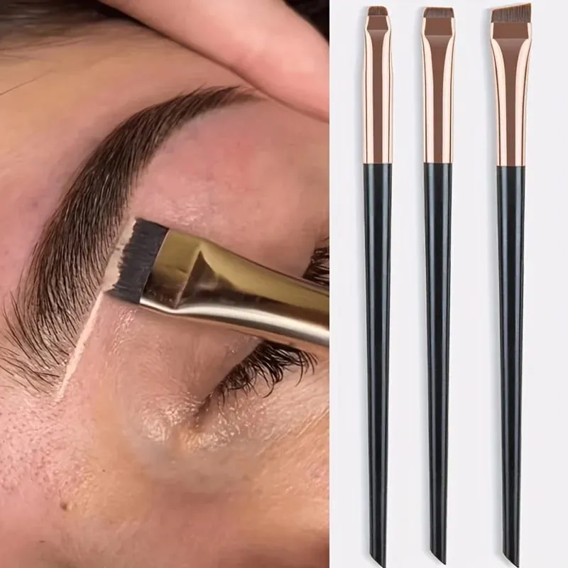 3pcs Makeup Brush Set Blade eyeliner brush fine oblique head eyebrow brush outline eyeliner ultra-thin eye shadow brush makeup b — image 2