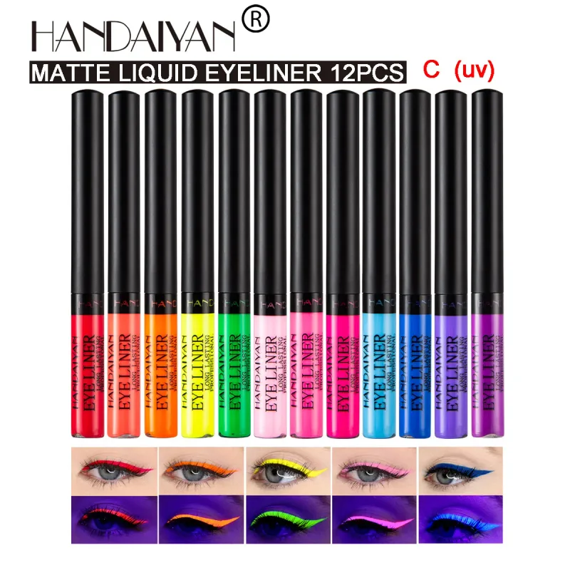 12 Colors Waterproof Eyeliner Pen Set Matte Long Lasting 24 Hours Fluorescent Eye Liner Pencils for Face Makeup Decoration — image 8