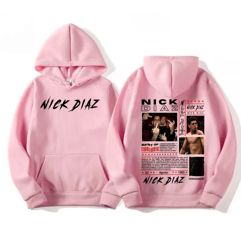 Limited Nick Diaz Retro 90s Style Graphic Hoodies Men's Gothic Violence Aesthetic Sweatshirt Fleece Casual Long Sleeve Pullovers — image 10