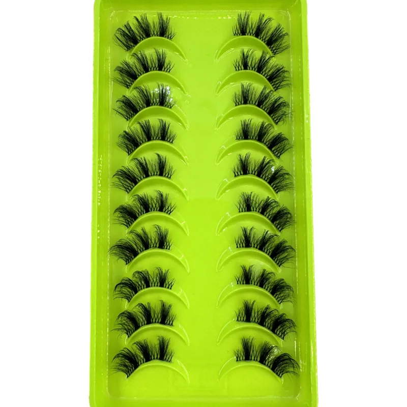 Černé řasy 10 polovičních řas Soft Natural Cat Eye Lashes Makeup Tool Prodlužovací nástroj Fluffy Faux Cils sezona návratu do školy — image 22
