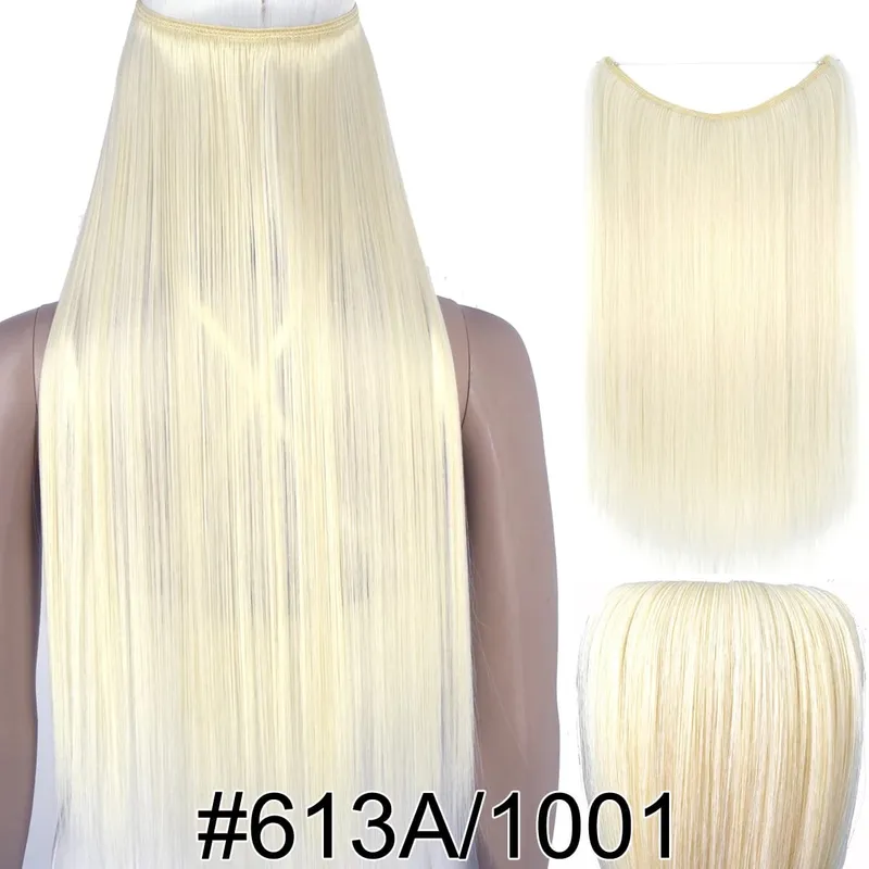 Synthetic Heat Resistant Hair Silky Straight Elasticity Invisible Wire Hair Extensions 8006 — image 36