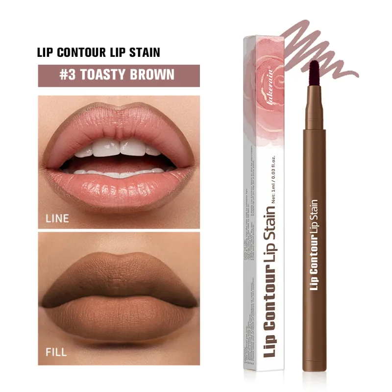 Waterproof 2 In 1 Lip Stain And Liner Pen Long Lasting Smudge Proof Kiss Proof Transfer Resistant 8 Colors Makeup Lip Pencil — image 3