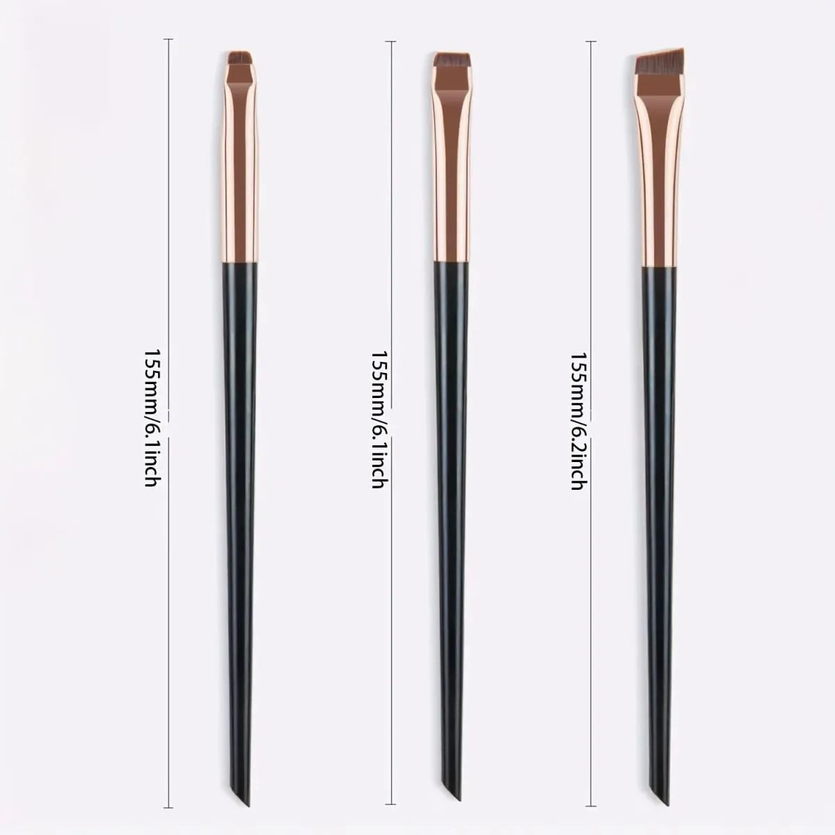 3pcs Makeup Brush Set Blade eyeliner brush fine oblique head eyebrow brush outline eyeliner ultra-thin eye shadow brush makeup b — image 4