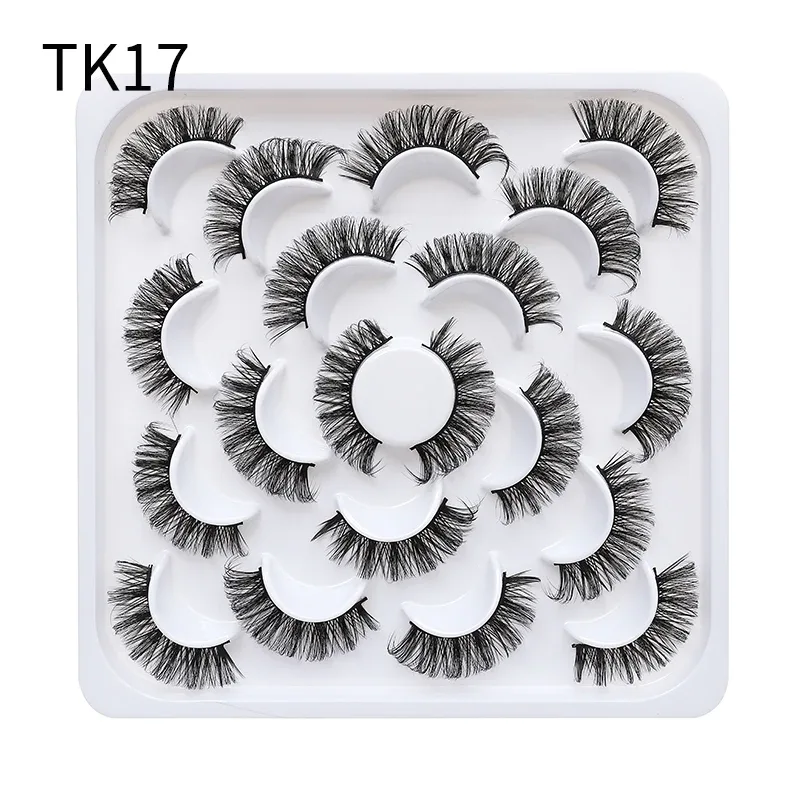 10 Pairs Russian DD Curl Bulk Fluffy Strip Lashes Natural Soft False Eyelashes Reusable Handmade Eye Lashes for Daily&Party — image 18