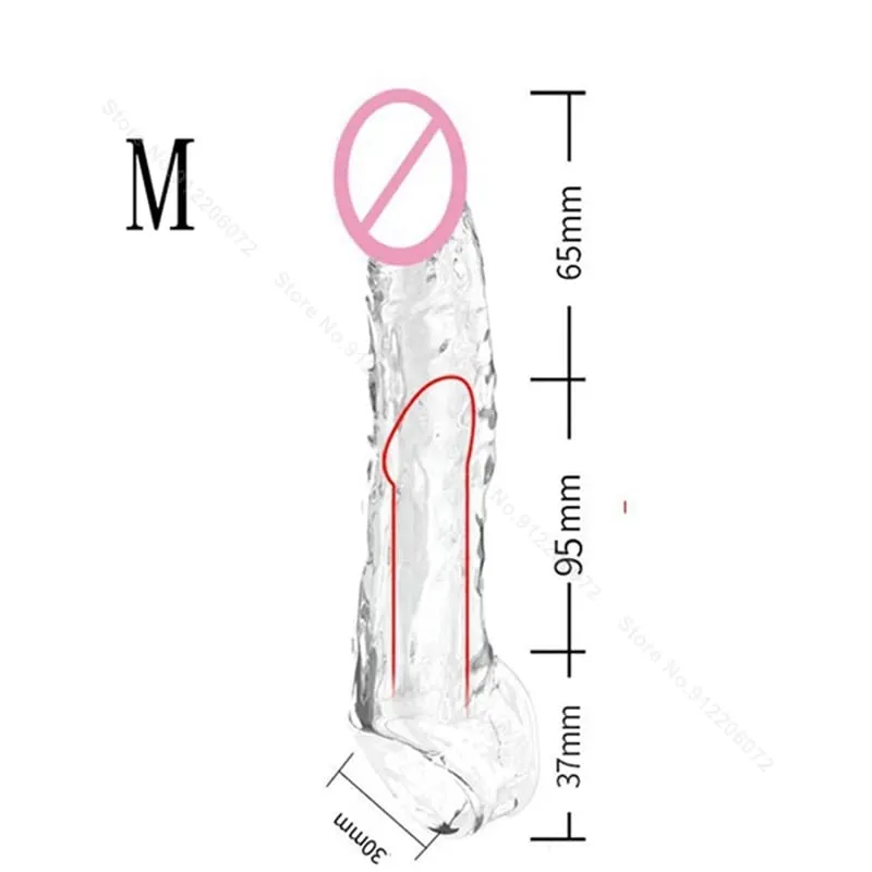 Male Extend Sleeve Penis Extender Condoms Reusable Dildo Enhancer Sex Toys For Men Delay Ejaculation Cock Nozzle