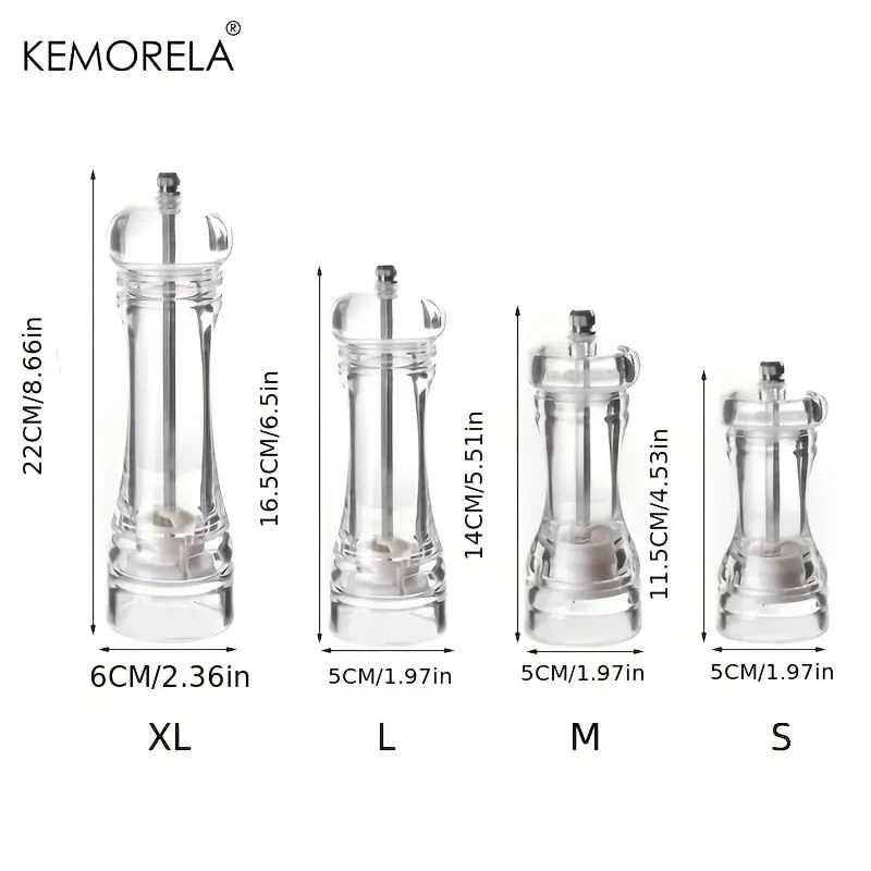 1PCS Spices Mill Shaker Acrylic Manual Pepper Grinder Salt Spices Mill Shaker Transparent Kitchen Grinding Tool — image 9