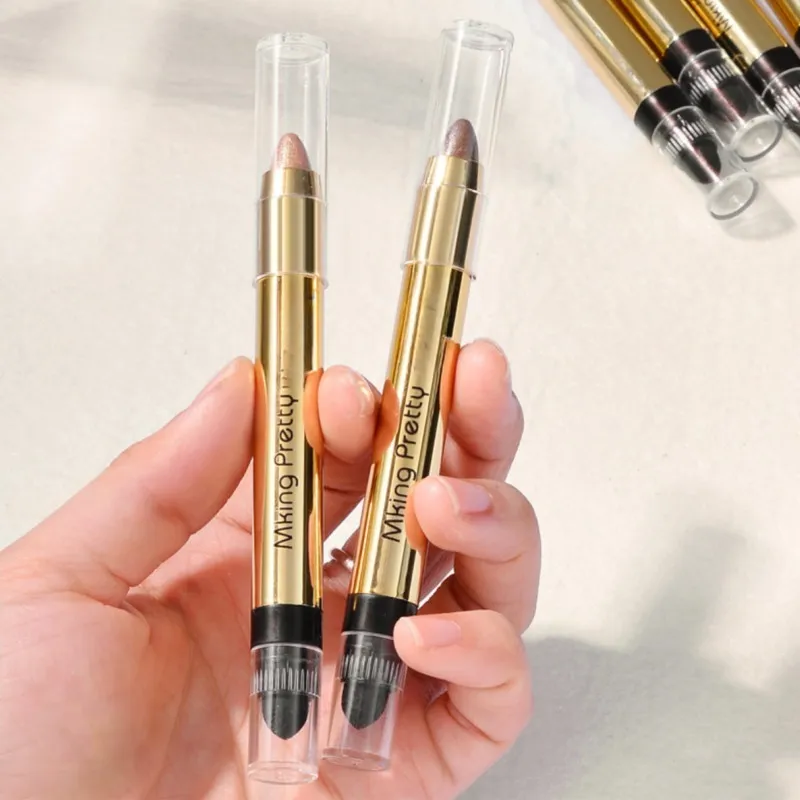 6color Eye Shadow Pen Eye Makeup Lying Silkworm Pen Double-ended Highlight Pen Eye Shadow Stick Women's Micro-pearl Matte Makeup