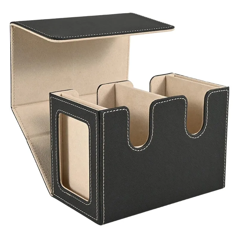 Deck Box with 2 Commander Display Double Deck Box for 140+ Single Sleeved Cards Fits for TCG CCG Magic Cards — image 9