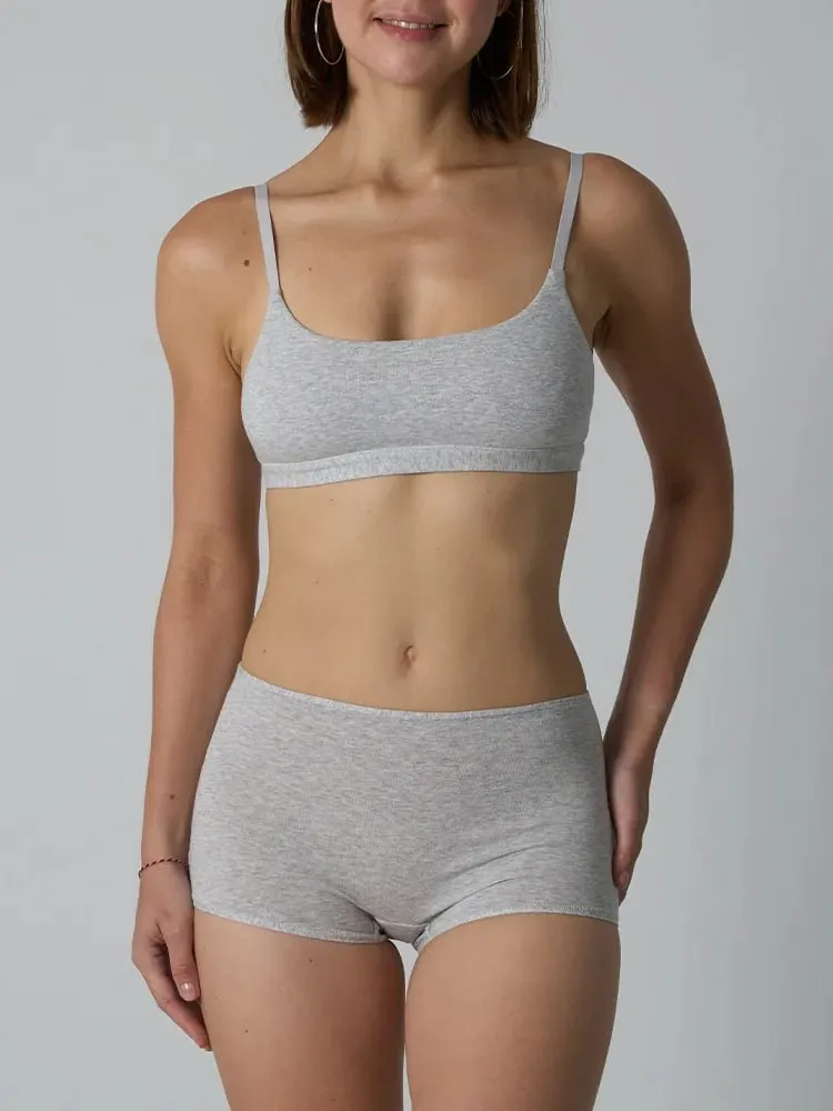 Bralette a chlapecké šortky bez kostic – sada dvoudílného žebrovaného úpletu bez vycpávky — image 1