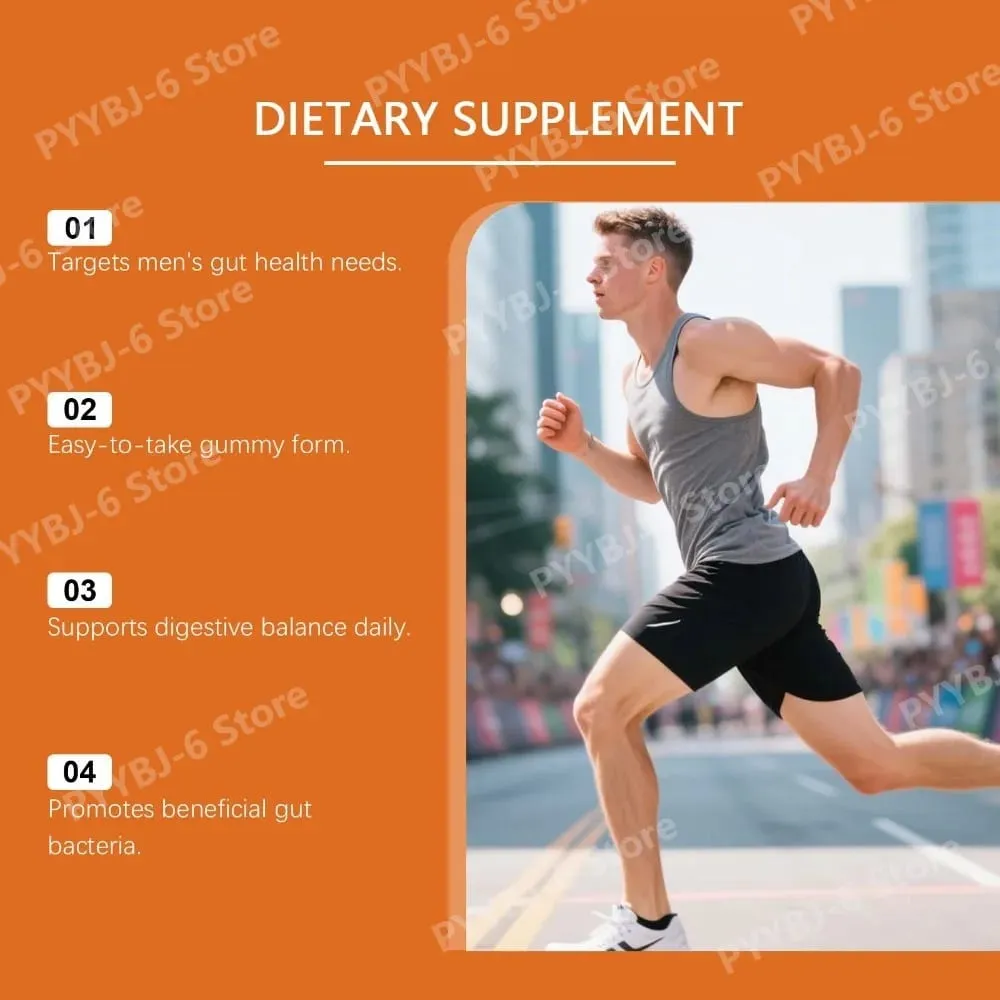 Men's Digestive Health Gummies – Prebiotic at Probiotic Blend – Sinusuportahan ng Peach Flavor ang Men Gut Health Araw-araw — image 4