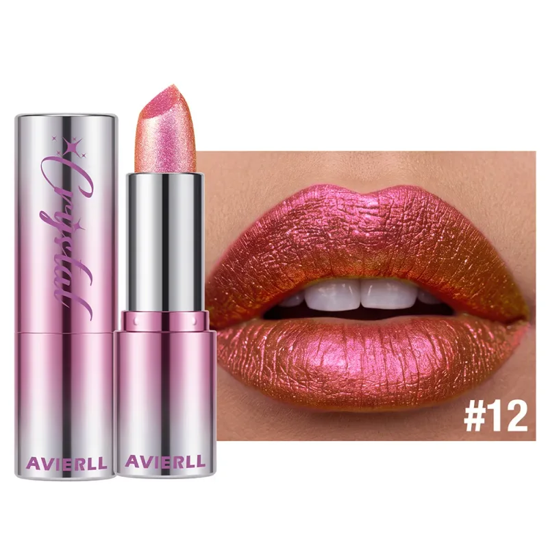 6 Color Polarised Shimmer Lipstick Metallic Pearlescent Pink Glitter Lipstick Waterproof Lasting Lip Tint Women Cosmetics Makeup