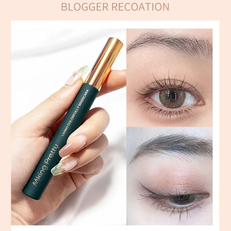 New Rimels Mascara Makeup 3D Fiber Lashes Natural Waterproof Thick Eyelash Black Mascara Curling Make up Eye Makeup Purple Blue — image 5