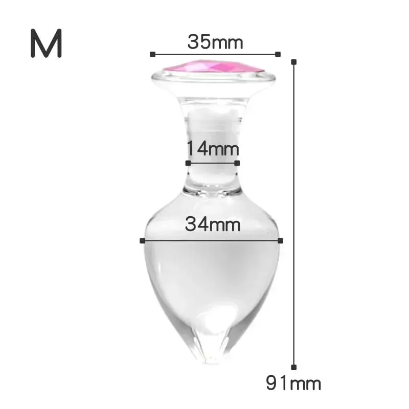 Crystal Glass Transparent Anal Plug Pink Diamond Butt Plug Sexy Toys For Men Women Insert Buttplug Dildo Bdsm Analplug Sex Shop