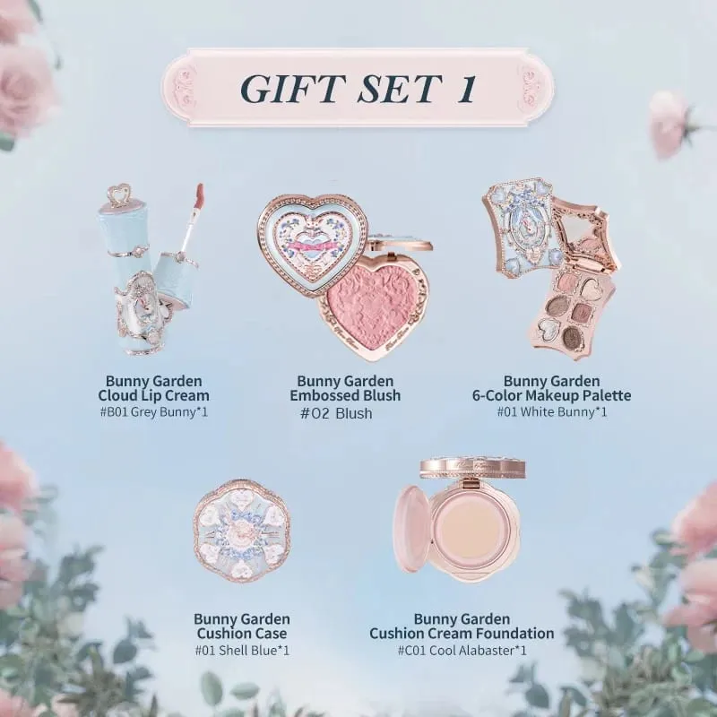 Flower Knows Bunny Garden Collection Gift Sets Makeup Lip Cream Blush Cushion Cream Foundation Makeup Kit Full Professional — image 4