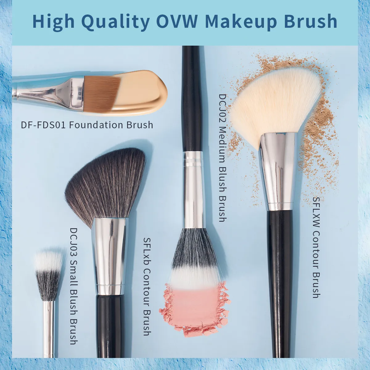 OVW NEW Makeup Brushes Black Handle Soft Fluffy Eyeshadow Foundation Concealer Blending Blush Brush Cosmetics Beauty Tool — image 3