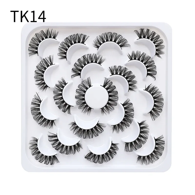 10 Pairs Russian DD Curl Bulk Fluffy Strip Lashes Natural Soft False Eyelashes Reusable Handmade Eye Lashes for Daily&Party — image 16