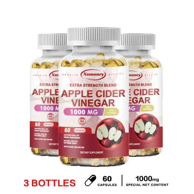 Apple Cider Vinegar Capsules - Supports Digestive Health Natural Detoxification Constipation Relief Healthy Weight Management — image 10
