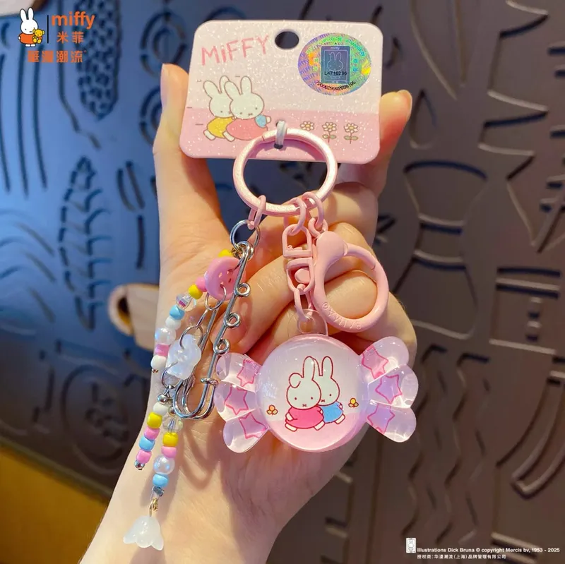 Kawaii Anime Miffy Rabbit Keychain Doll Cutegirlish Cartoon Creative Diy Keychain Schoolbag Gift