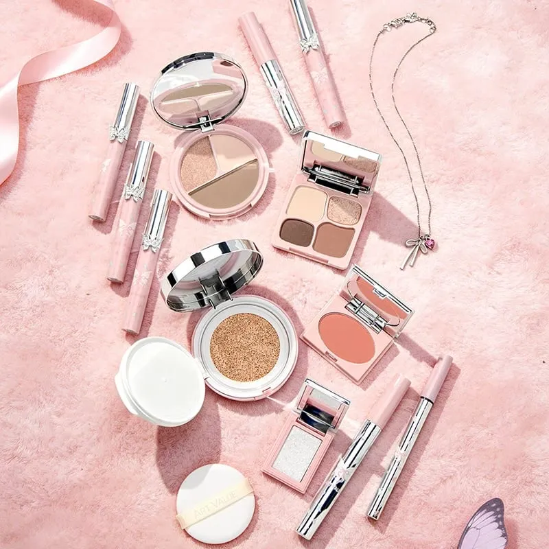 Luxury Makeup Set Pink Butterfly Cosmetic Kit Eyeshadow Palette Lip Tint Blush Mascara Eyeliner Highlighter Beauty Makeup Gift
