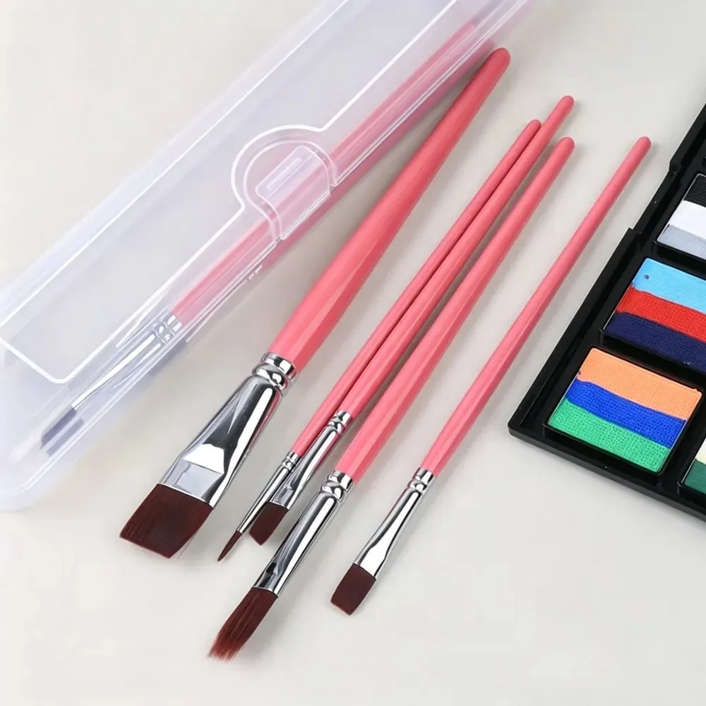17 Pcs Multi-functional Face Body Paint Brushes Art Watercolor Painting Makeup Tool Make Up Brush Kit with Portable Storage Box — image 3