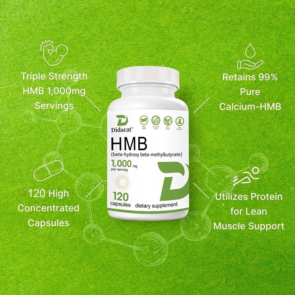 Super Strength HMB Supplement 1000mg per Serving with Vitamin D3 to Help Muscle Growth Lean Muscle Mass & Workout Recovery — image 6