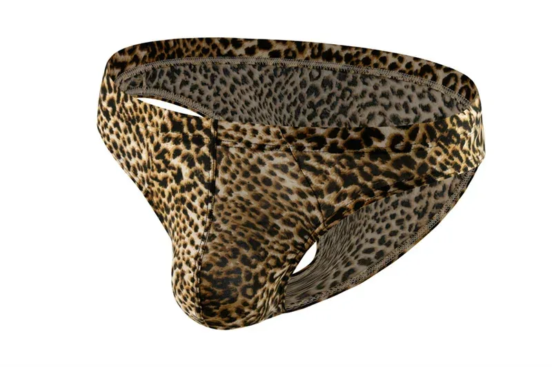 Sexy Men's Briefs Underwear Leopard Pattern Low Waist Soft Slip Briefs Lingerie Underpants Pouch Tangas Sexis De Hombre — image 23