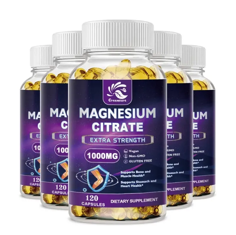 Magnesium Citrate Capsule 1000 Mg - Support for Women & Men Non-GMO Veggie Capsules - 60/120 Capsules