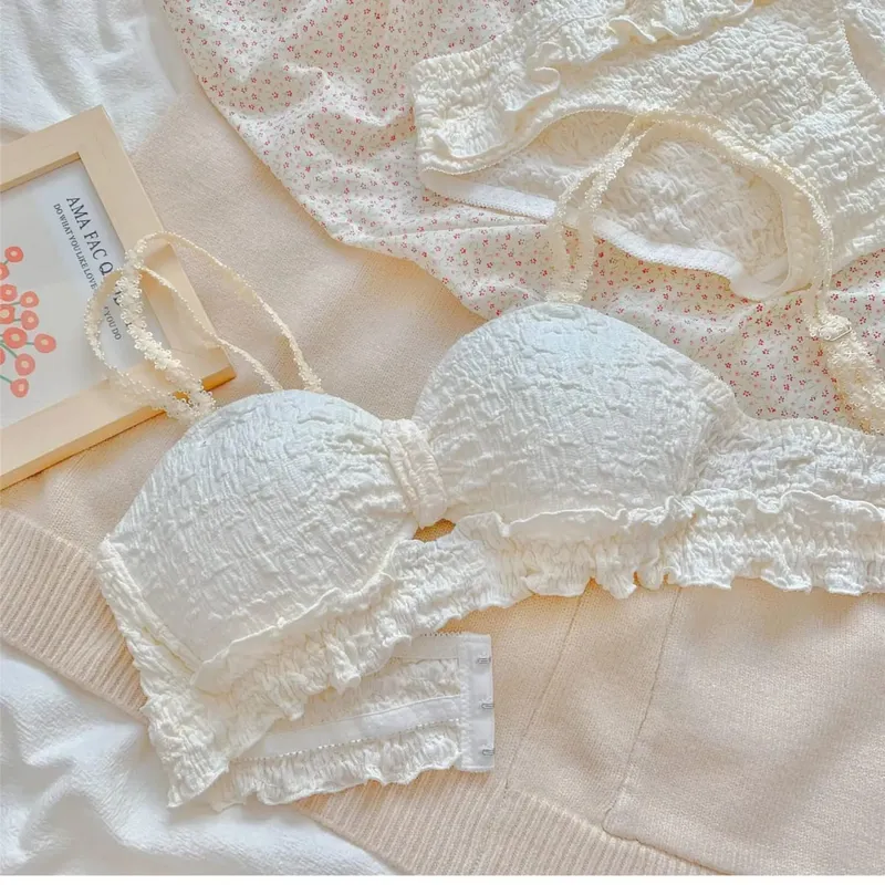 Pure Desire Lingerie Small Breasts Cute Lingerie Push-up Bra Set Students Comfortable No Underwire Anti-sag Not Empty Cup
