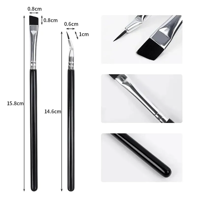 Bent Liner Makeup Brushes Angled Eyeliner Brush Fine Eyeliner Brushes Eye Contour Makeup Tool Eyeshadow Eye Brow Brushes Tool — image 6