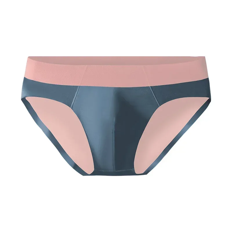 Men's ice silk seamless underwear men breathable briefs summer thin boys sports low waist short shorts head — image 16