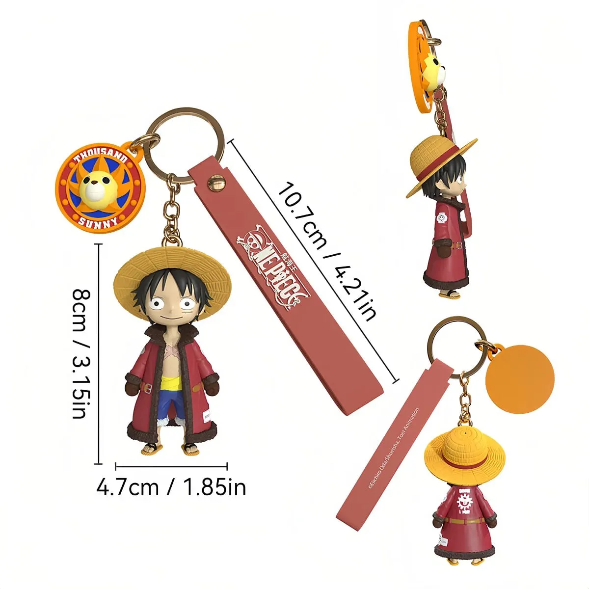 Genuine ONE PIECE Anime Figure Monkey D Luffy Chopper Cartoon keychain Bag Ornament Dolls Kids Birthday Present Xmas Toy Gifts