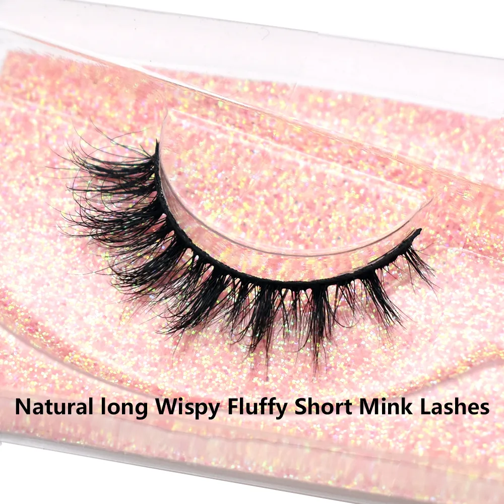 Real Mink Fluffy Short Eye Lashes Extension Wispy Soft Natural Short False Eyelashes Daily Wear Full Strip Lashes Makeup — image 2