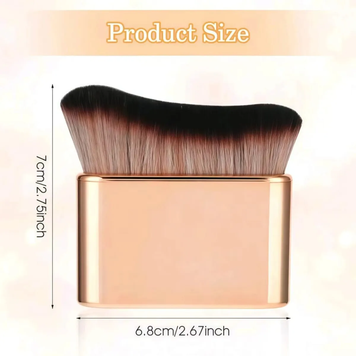 1 rose gold foundation brush for tanning blending foundation blush eyeshadow bronzer and foundation on face and neck with high and low end bristles