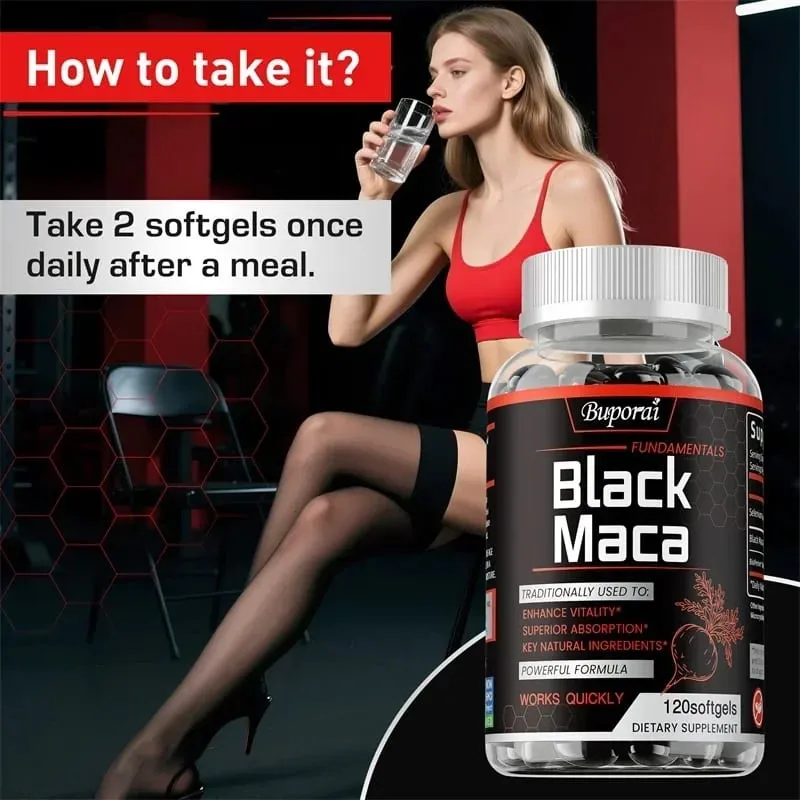 Black Maca Supplement - Natural Nergizer Improve Performance Energy Endurance Muscle Mass Improve Balance Hormones