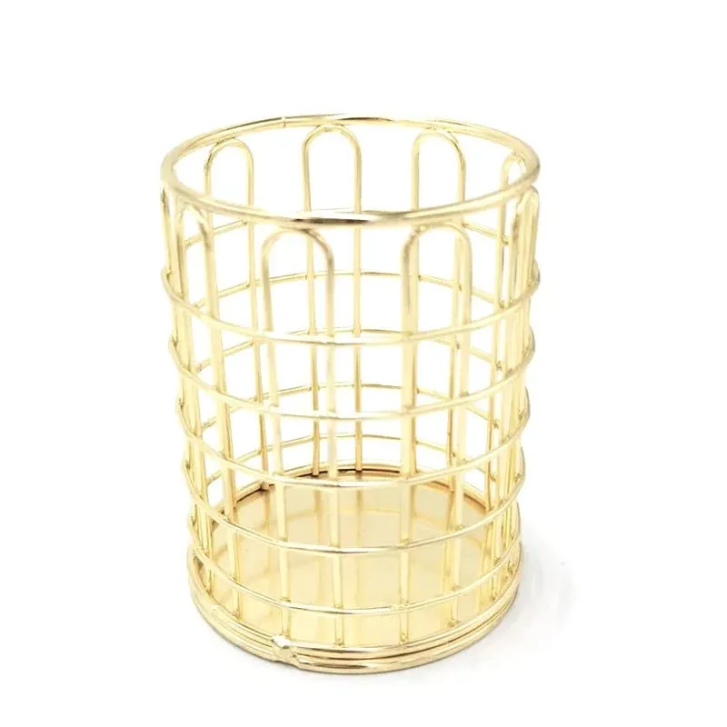 Cosmetics Makeup Brushes Storage Box Cylindrical Case Storage Lipstick Brush Pen Holder Organizer Wrought Iron Pen Storage — image 11