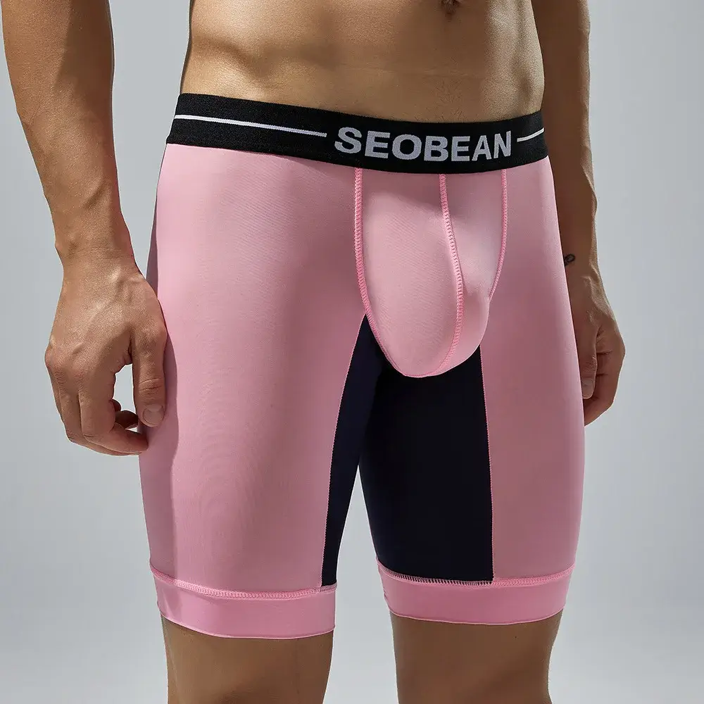 Spring new men's underwear trendy color matching long men's boxer underwear 240201 — image 17
