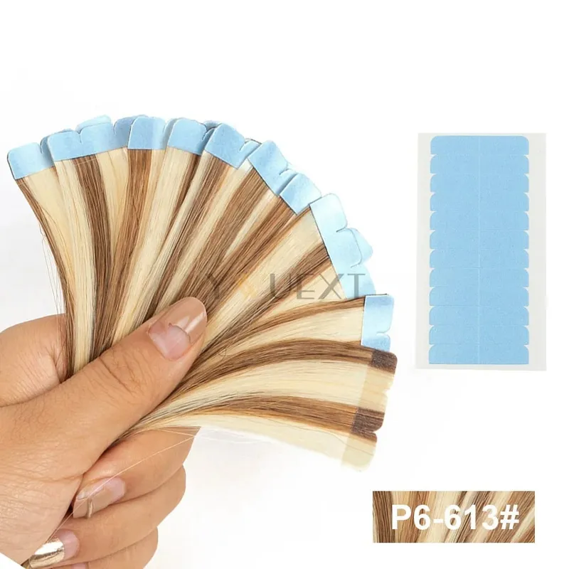 Invisible Mini Tape In Human Hair Extensions Seamless Adhesive Natural Straight Hair 12-24 Inches Machine Remy Hair 10pcs/pack — image 7