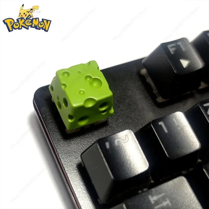 Pokemon Anime Cute Tail Keycaps Pikachu Gengar Eevee Keyboard Cap for Cross Shaft Mechanical Keyboard 3D Resin Keycaps Best Gift