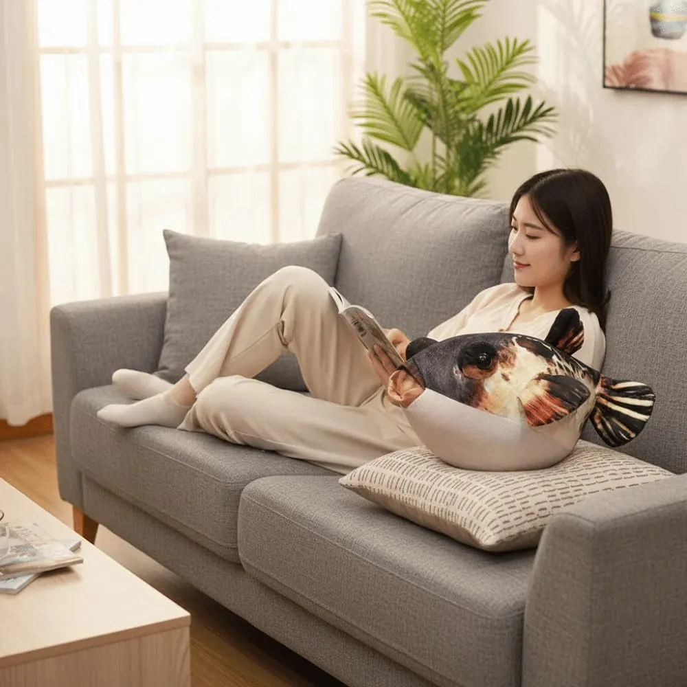 Simulasi Boneka Ikan Buntal Mainan Mewah Sofa Hiasan Boneka Tidur Ikan Buntal Loket Mewah Kusyen Belakang 20cm — image 6