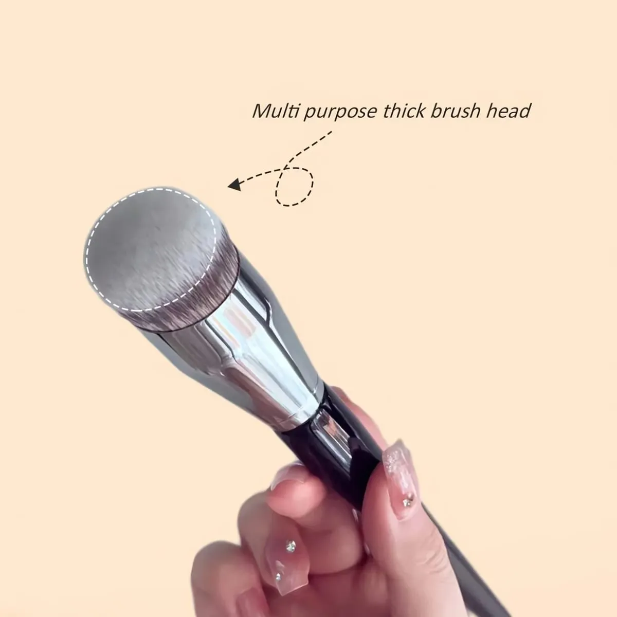 Profession Foundation Brush Round Oblique Head Soft Bristles Kabuki Brush for Contouring Dense Bristles — image 4