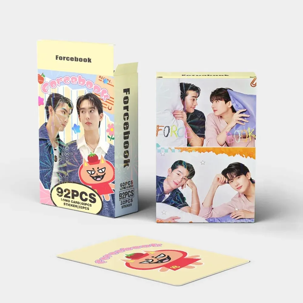92PCS Forcebook Thai Star Photo Cards Set with Stickers - Force & Book LOMO Collectible Cards for Scrapbook & Fan Support