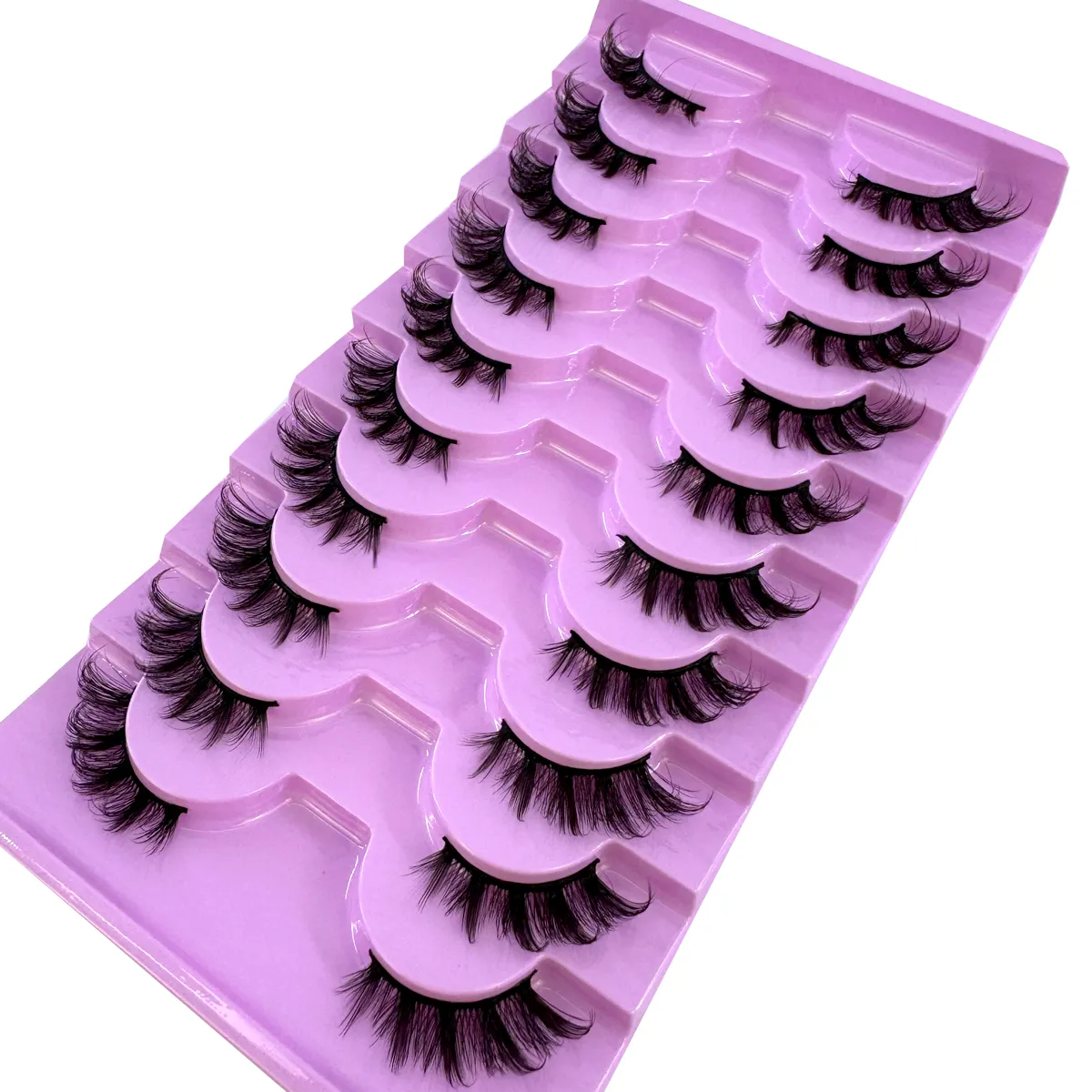 Demi-Cils 10 paires Demi-Cils doux naturel Cils yeux de chat outil de maquillage Faux Cils Extension moelleux Faux Cils — image 2