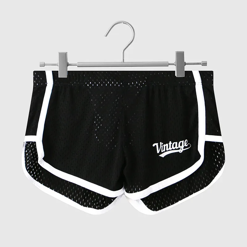 Men's Ice Silk Hollow Boxer Briefs Summer Breathable Sports Shorts Underwear Sexy Underpants Mesh Panties