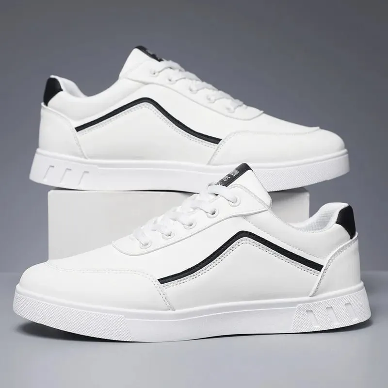 White Vulcanized Sneakers for Men Flats Comfortable Shoes Lace Up Fashion Plus Size 39-48 Autumn Spring