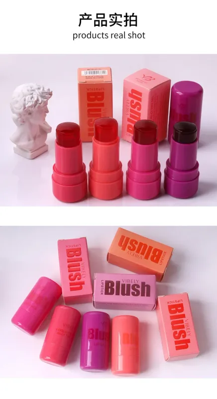 4Colors Multi-Use Jelly Tint Blush Stick Natural Lip Eyes Cheek Stain Moisturizing Cream Contour Makeup Water Lip Gloss Brighten — image 3