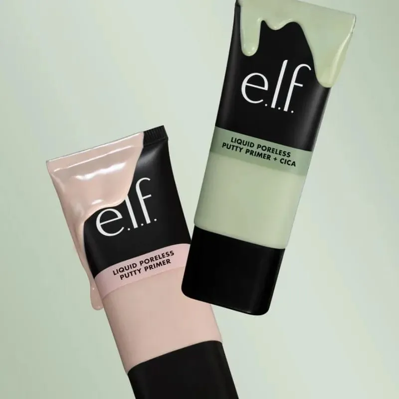 Elf Liquid Poreless Putty Primer Power Power Grip Matte Primer Dewy Setting Spray Halo Glow Liquid Filter & Blush Beauty Wand — image 6